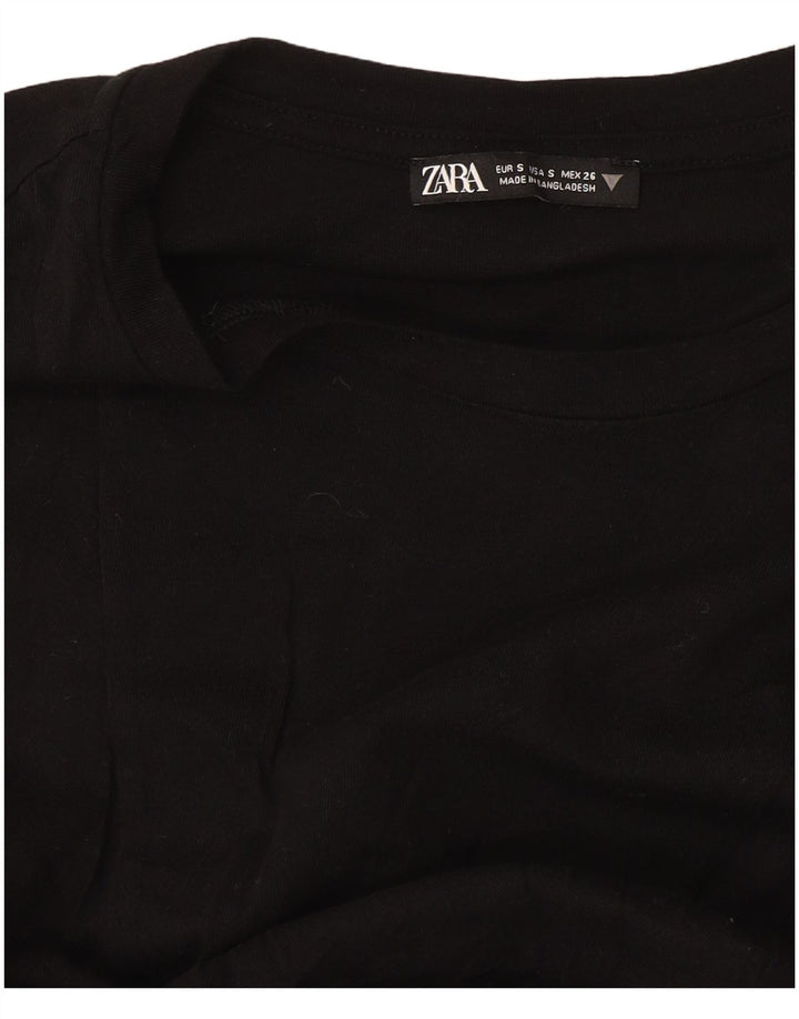 Zara T-shirt surdimensionné pour femme UK 10 Small Noir