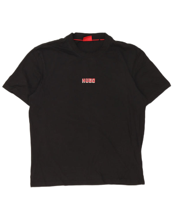 Hugo Boss T-shirt graphique pour hommes, grand, noir, coton