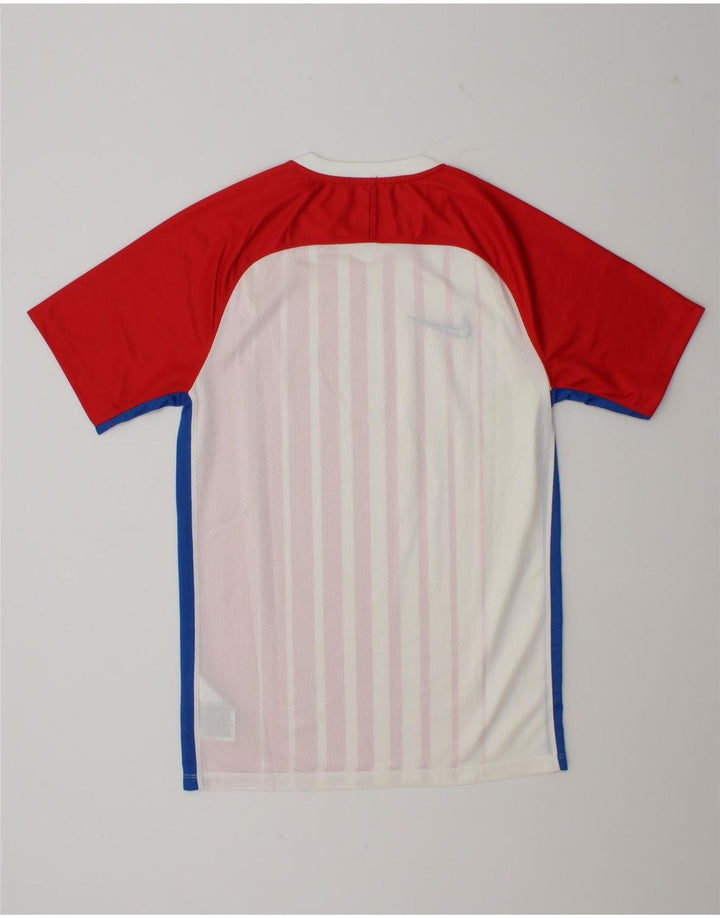 Nike Hommes Dri Fit T-Shirt Haut Petit Rouge Rayé Polyester