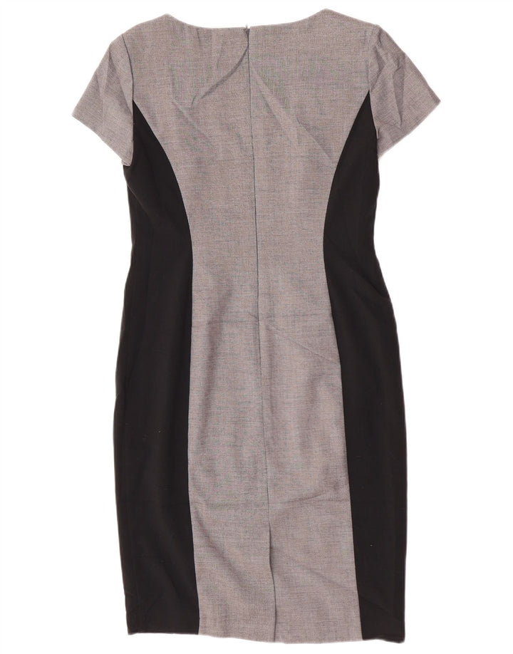Marks & Spencer Robe fourreau pour femme UK 10 Petit Gris Colorblock Polyester