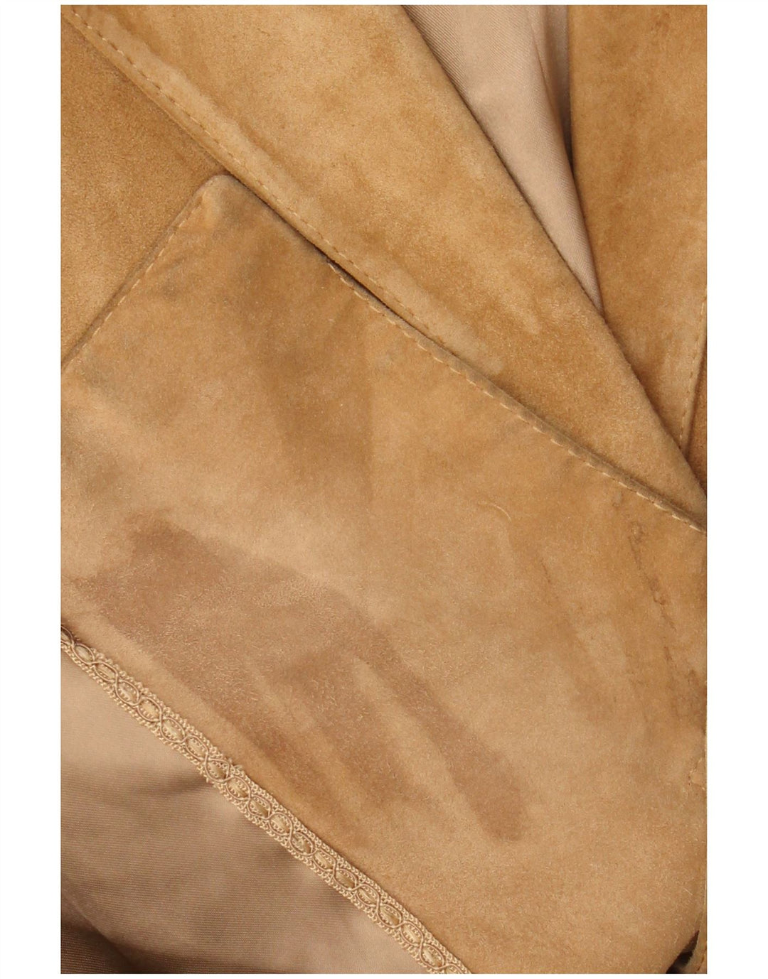 vintage Femme 2 Boutons Blazer En Daim Veste UK 14 Brun Moyen