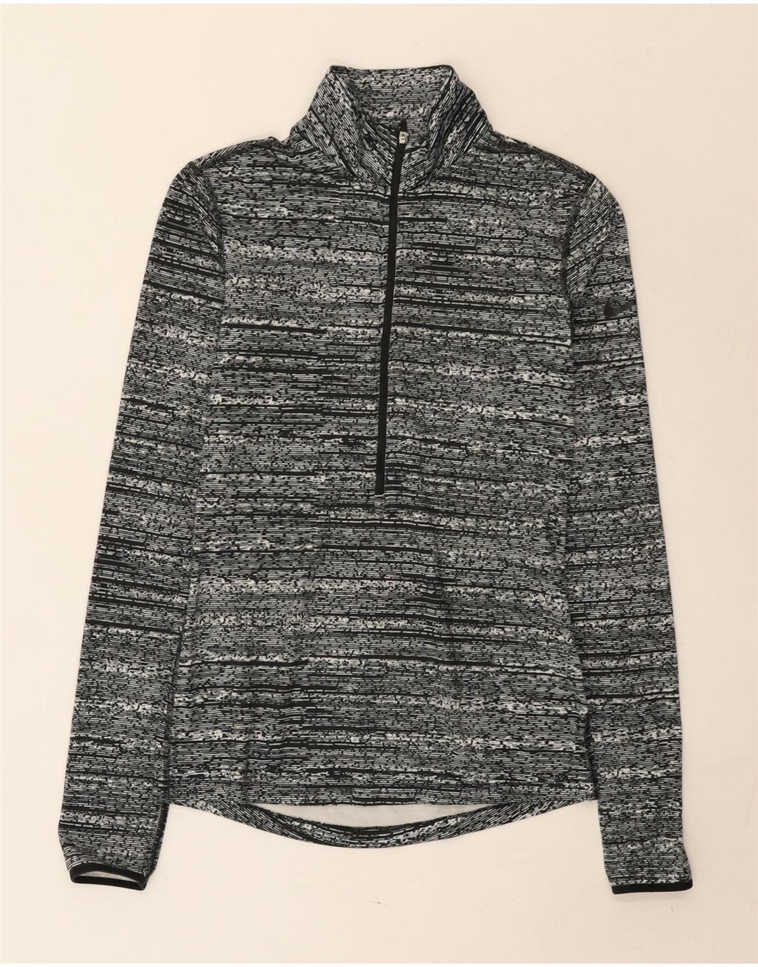 Nike Haut à col zippé à manches longues pour homme Petit polyester moucheté gris