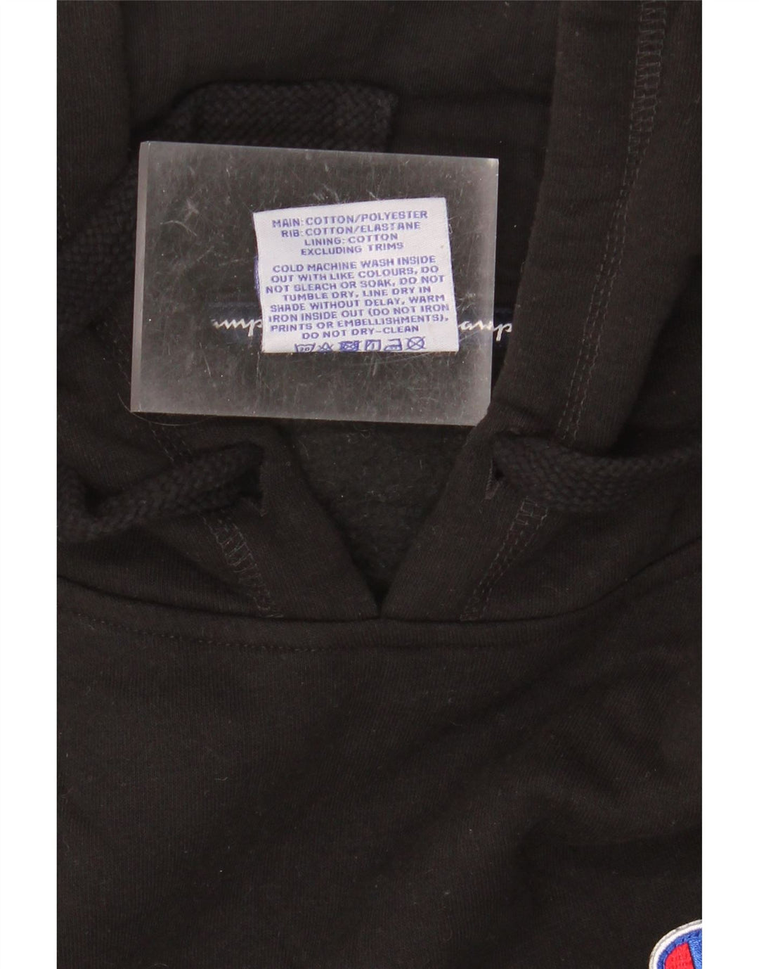CHAMPION Pull à Capuche Graphique Homme Noir Moyen Coton