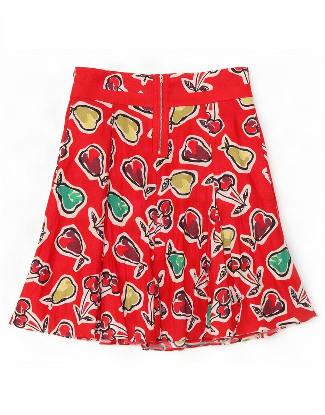 Hobbs Jupe trapèze graphique pour femme UK 12 Medium W32 Lin rouge