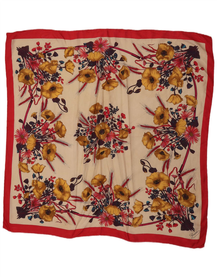Gucci Écharpe carrée graphique pour femme Taille unique Multicolore Floral Designer
