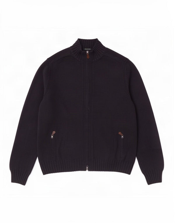 Massimo Dutti Pull Cardigan Homme 2XL Bleu Marine Coton