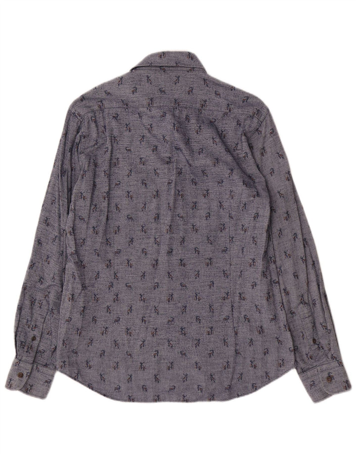 Paul & Shark Chemise à motif abstrait pour homme Taille 39 Coton bleu moyen