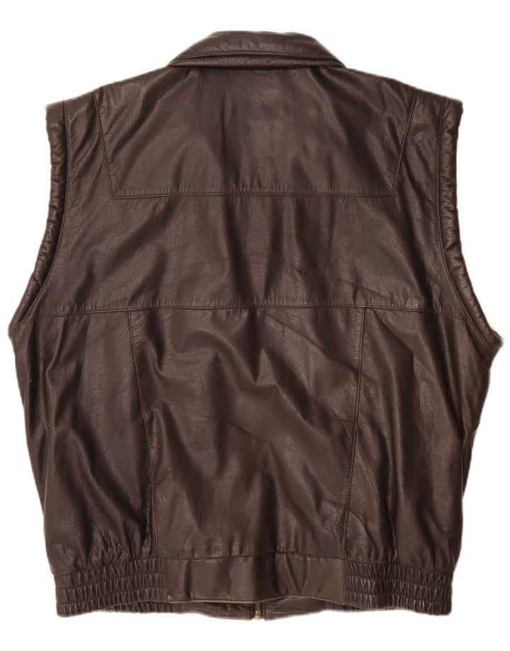 Prince Gilet en Cuir Homme IT 54 2XL Noir