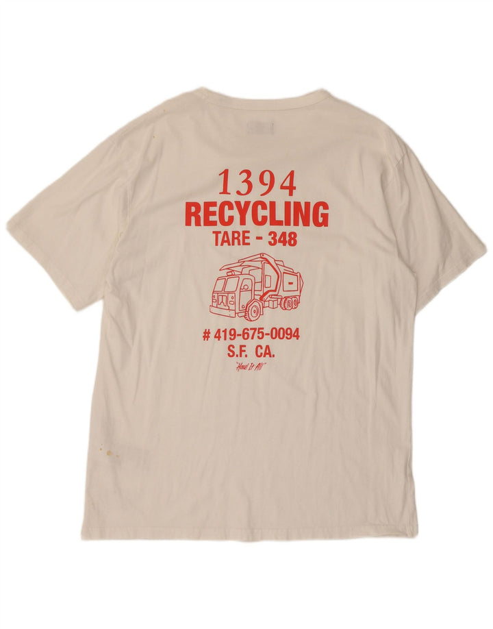 Levi's T-Shirt Graphique Top XL Homme Blanc Coton