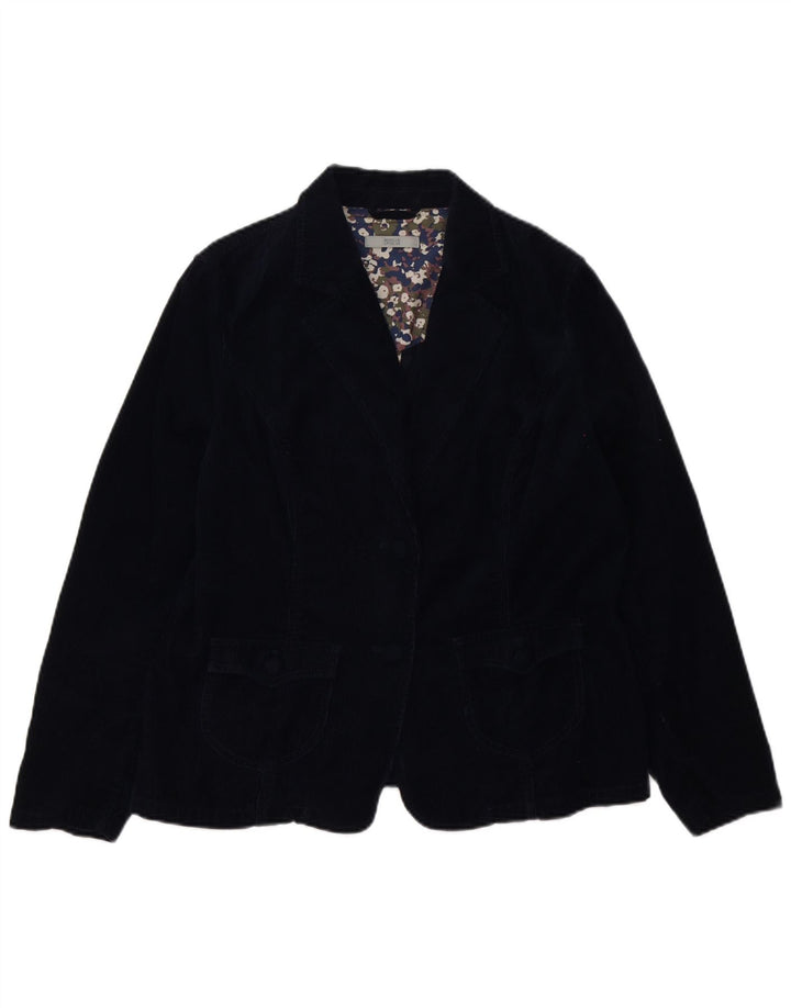 Marks & Spencer Veste blazer en velours côtelé à 2 boutons pour femme UK 18 XL Bleu marine