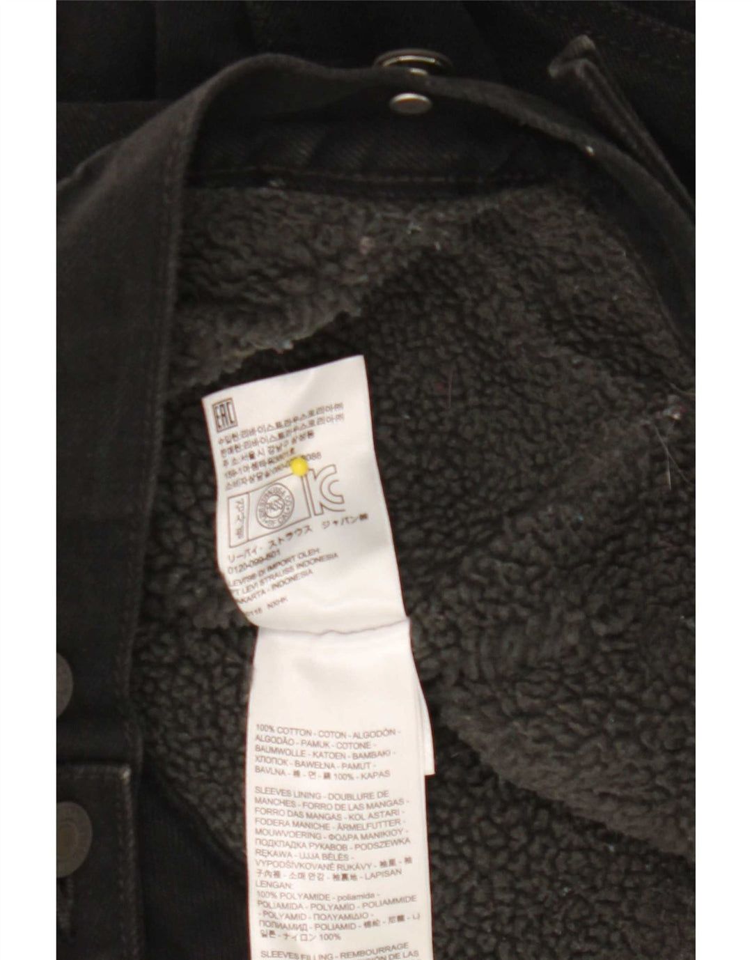 Levi's Veste Sherpa en Jean Homme UK 36 Petit Noir Coton