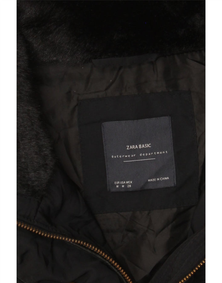 Zara Manteau rembourré pour femme UK 14 Medium Noir