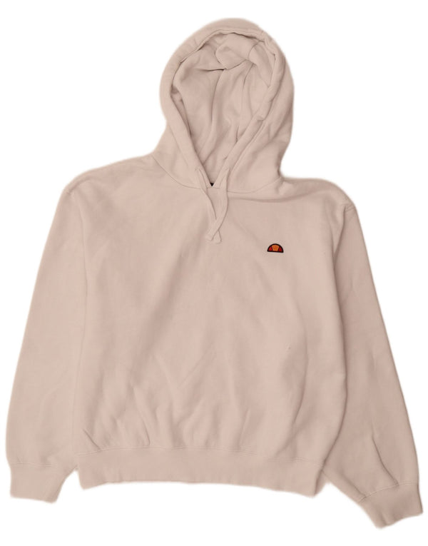 Ellesse Pull à capuche surdimensionné pour femme UK 14 Grand coton blanc
