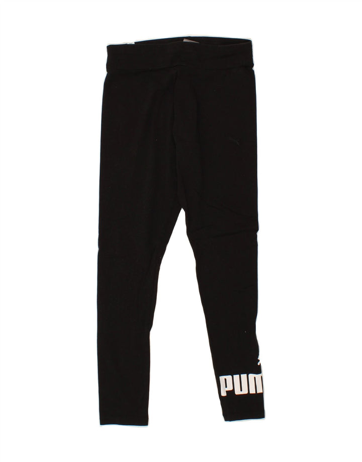 PUMA Womens Graphic Leggings UK 12 Medium Black Cotton Vintage Puma and Second-Hand Puma from Messina Hembry 