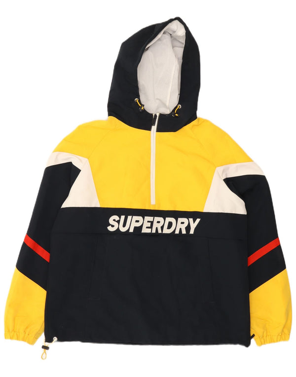 SUPERDRY Veste Anorak graphique surdimensionnée pour femme UK 12 Jaune moyen