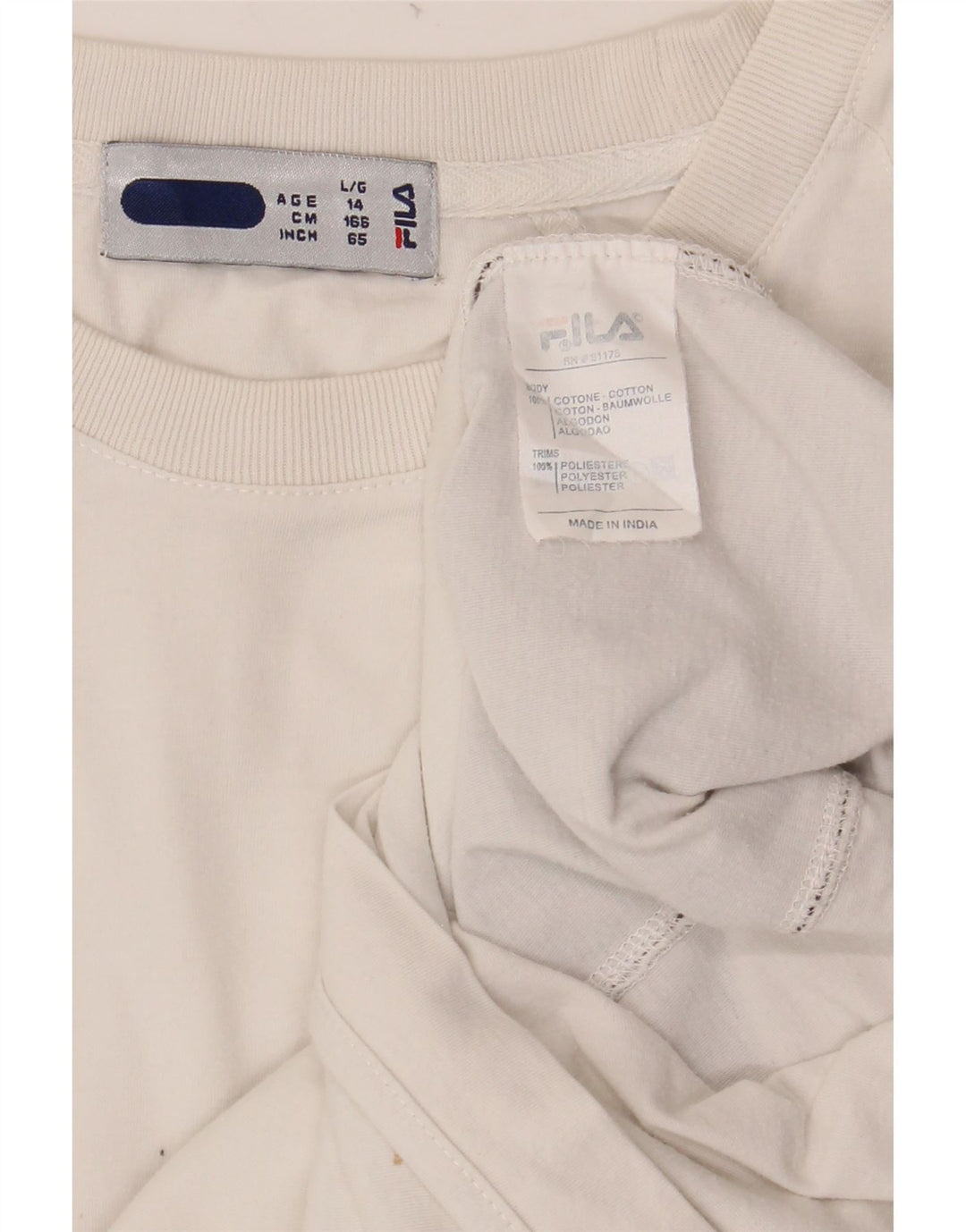 FILA T-Shirt Garçon 13-14 ans Blanc Colourblock Coton