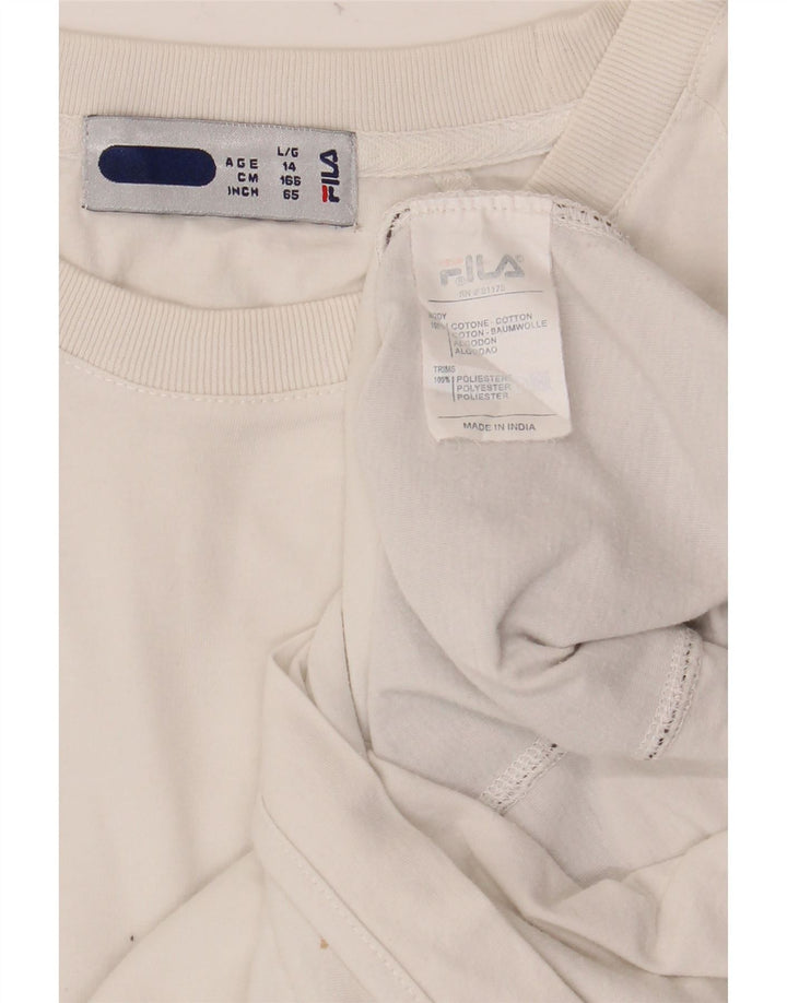 FILA T-Shirt Garçon 13-14 ans Blanc Colourblock Coton