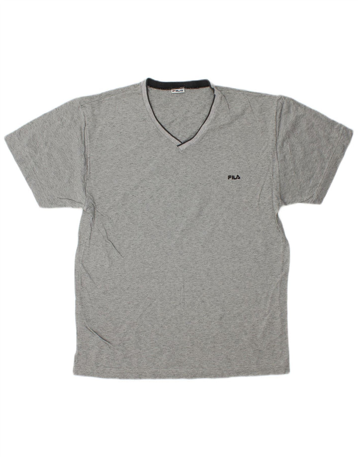 Fila T-Shirt Homme Gris Moyen Coton