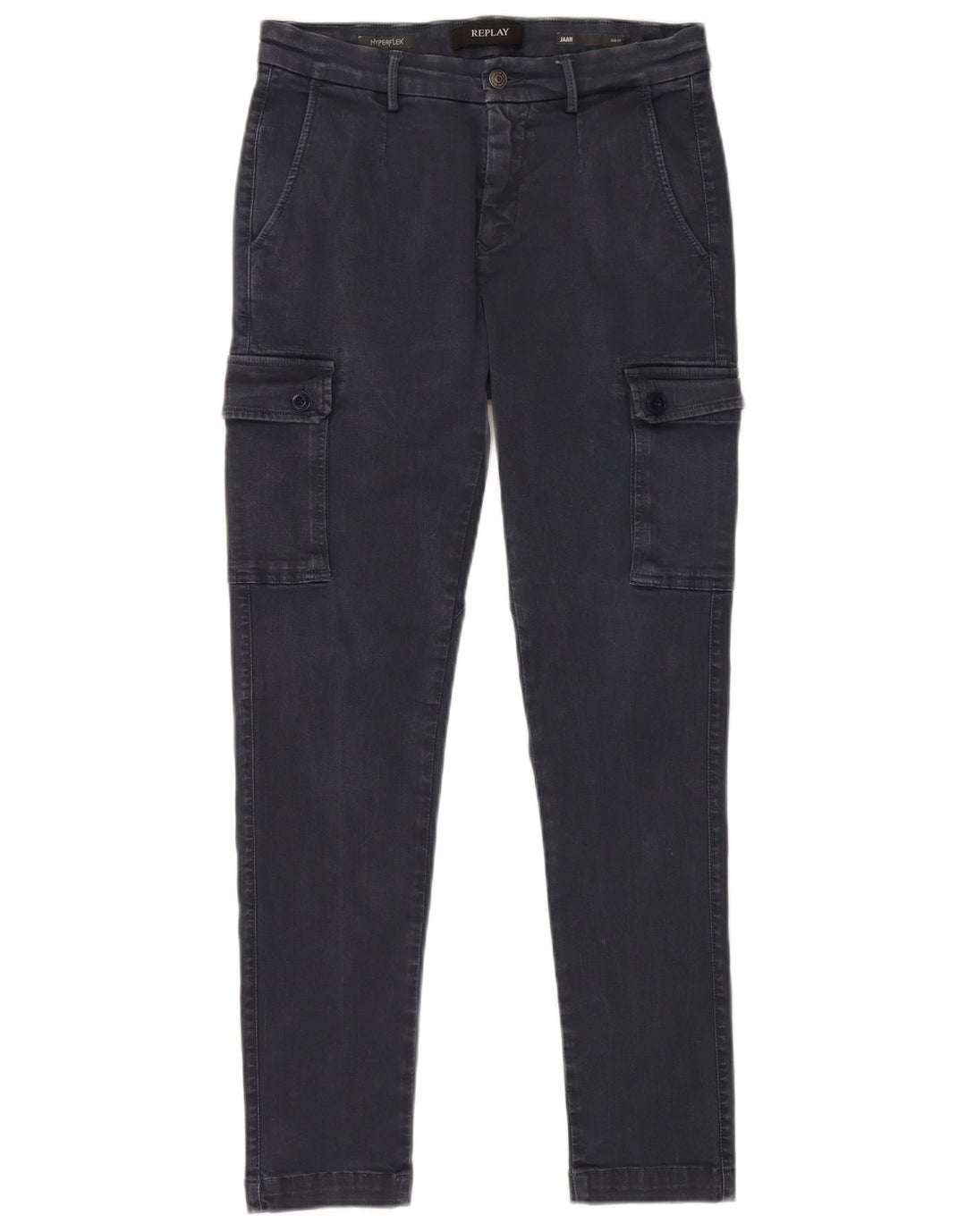 REPLAY Jean Slim Jaan Cargo W30 L30 Homme Bleu Marine Coton