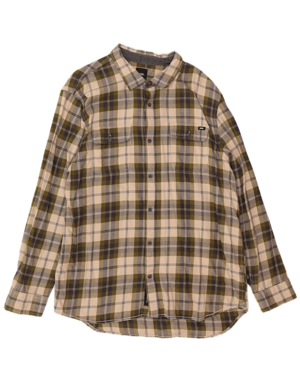 Vans Mens Classic Fit Flannel Shirt XL Green Check Cotton