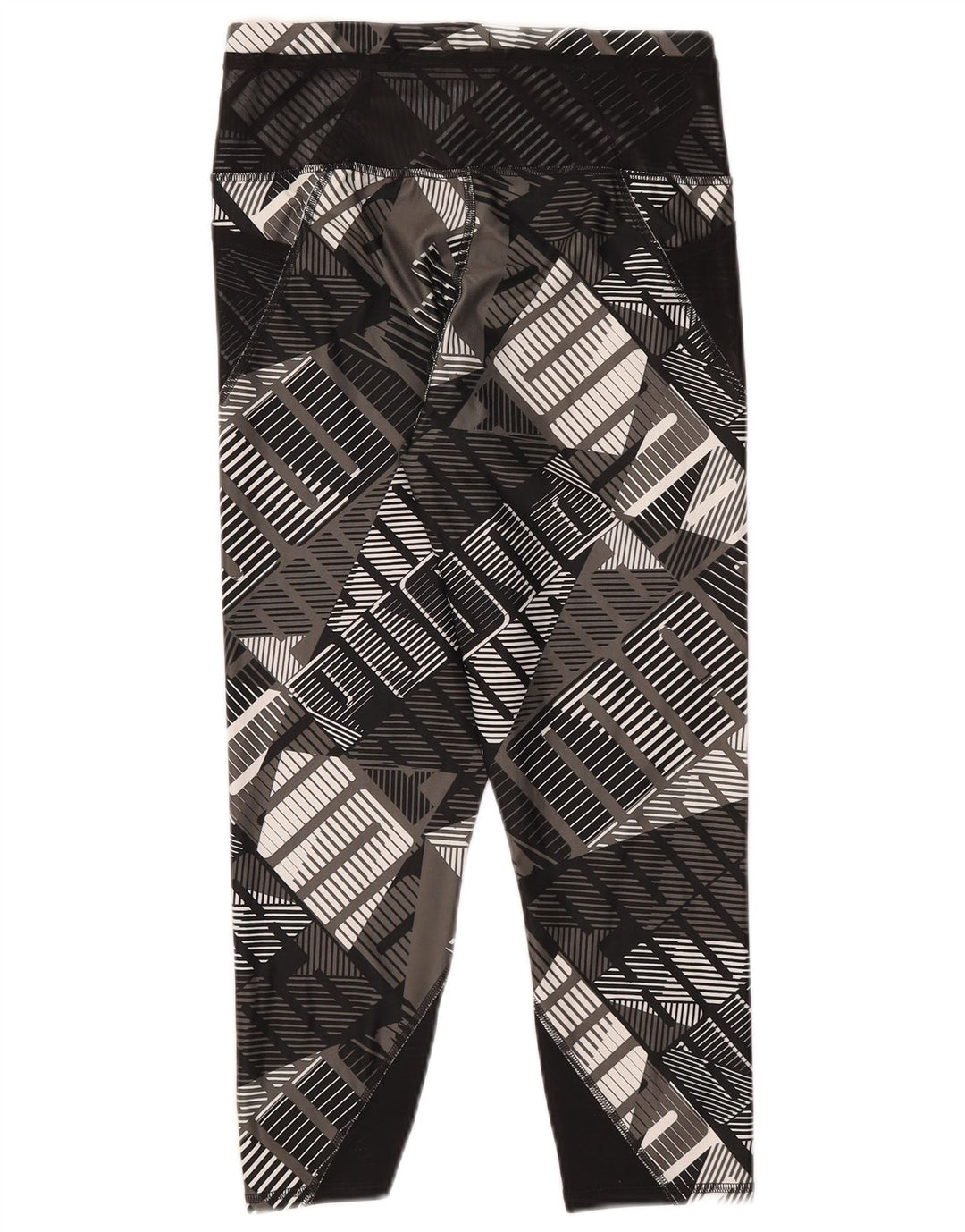 Puma Leggings Capri Femme UK 42 Polyester Géométrique Noir Moyen