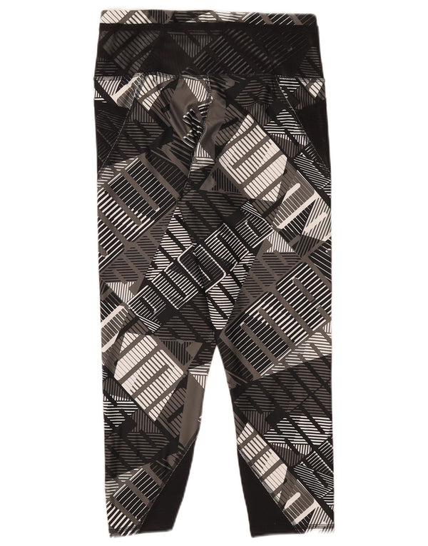 Puma Leggings Capri Femme UK 42 Polyester Géométrique Noir Moyen