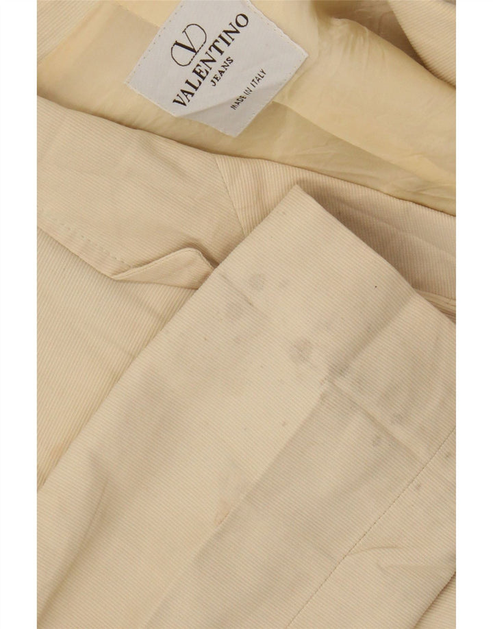 Valentino Veste Blazer 3 Boutons Femme IT 40 Petite Rayure Beige
