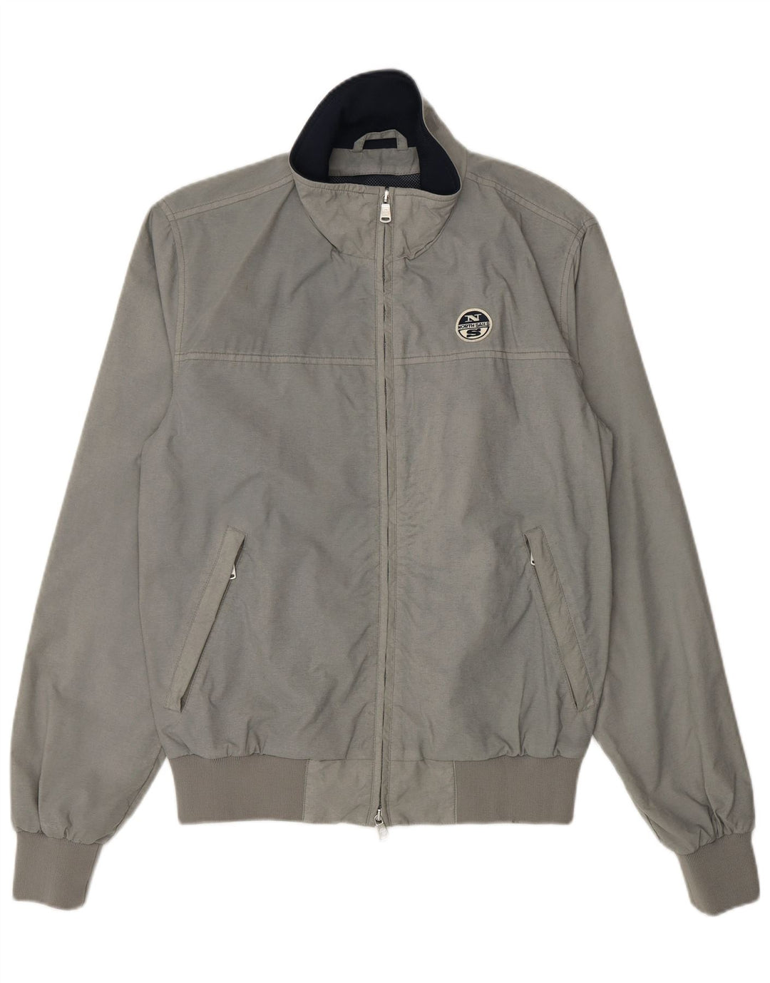 North Sails Veste Bomber Homme UK 38 Nylon Gris Moyen