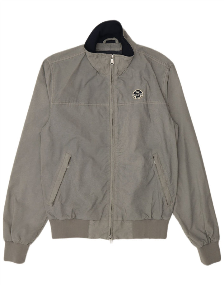 North Sails Veste Bomber Homme UK 38 Nylon Gris Moyen