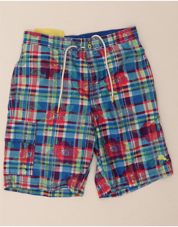Tommy Bahama Short de bain pour homme Petit carreaux bleus