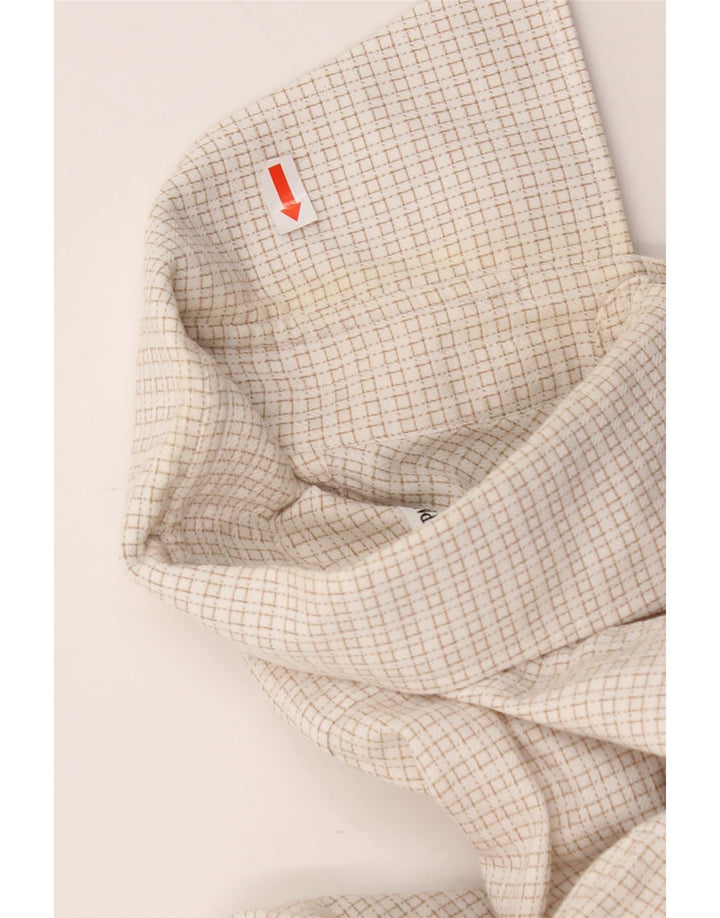 PAL ZILERI Mens Shirt Size 40 15 3/4 Medium Off White Gingham