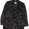 NORMA Veste blazer longue à 3 boutons pour femme UK 10 Petit noir floral