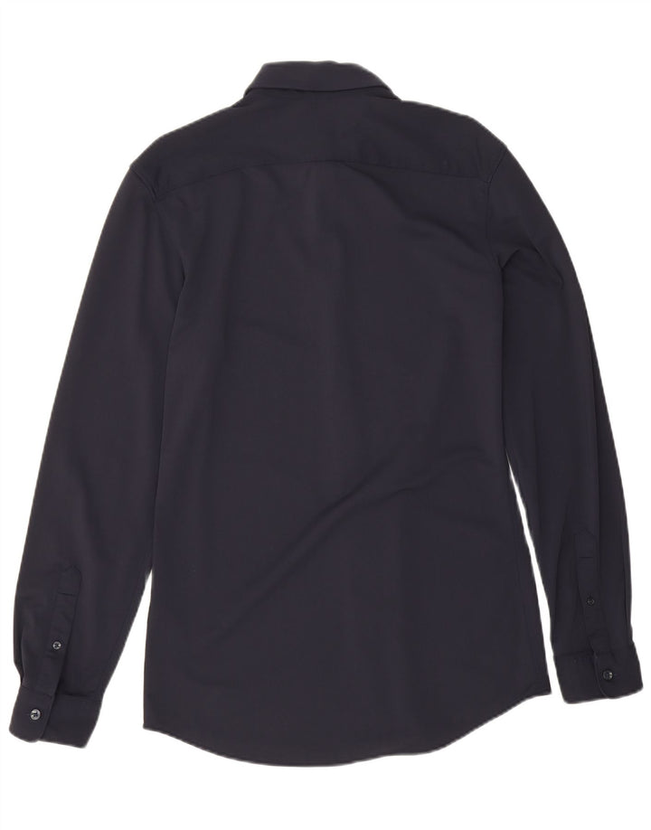 Zara Chemise Slim Fit Bleu Marine Moyen Polyamide
