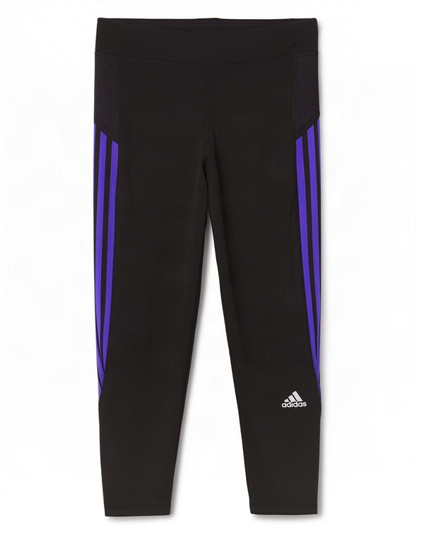 Adidas Femmes Climalite Capri Leggings UK 14 Moyen Noir Polyester