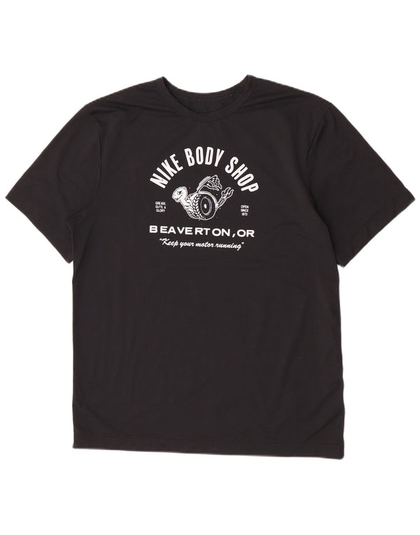 Nike Hommes Dri Fit Graphic T-Shirt Haut Noir Moyen Polyester