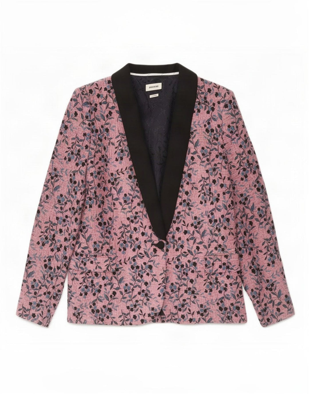 ZADIG & VOLTAIRE Veste Blazer Femme EU 40 Rose Moyen Floral Designer