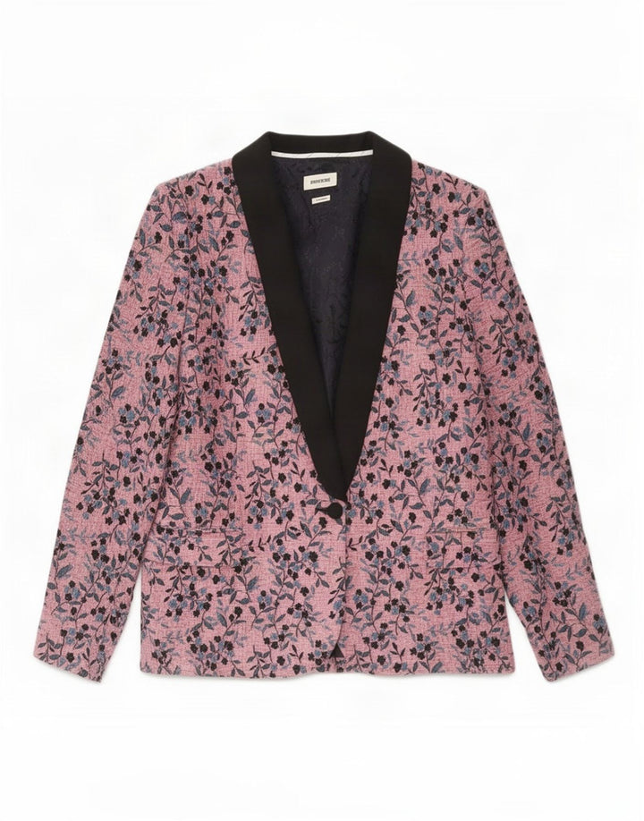 ZADIG & VOLTAIRE Veste Blazer Femme EU 40 Rose Moyen Floral Designer