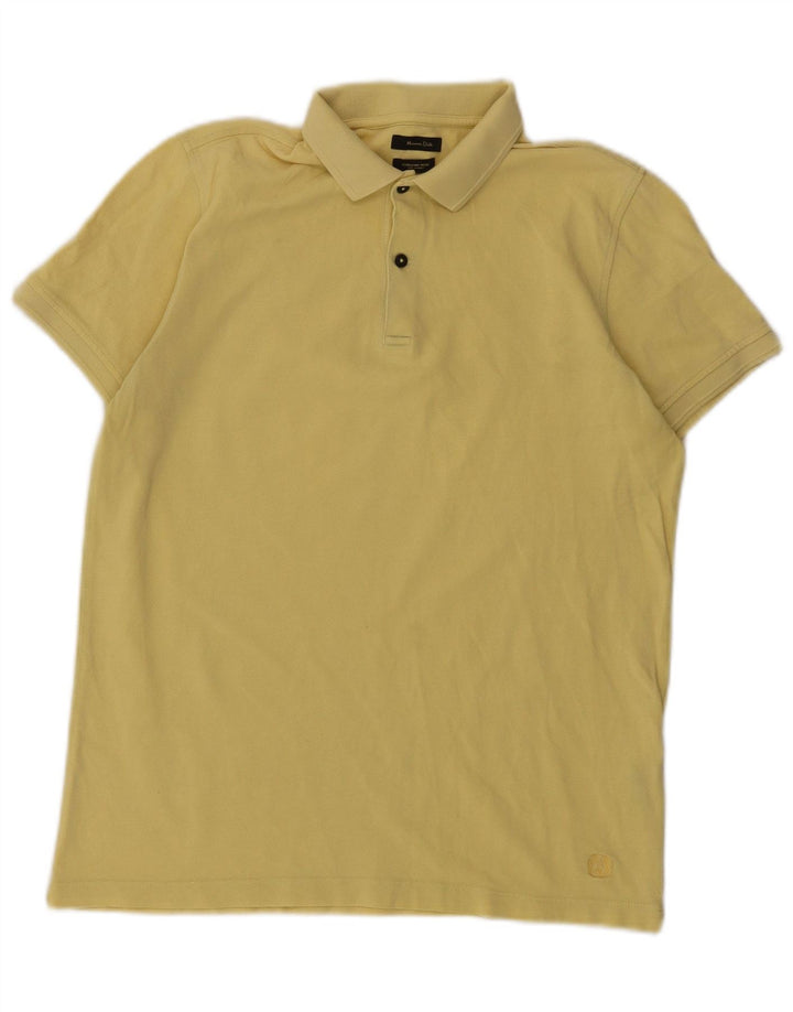 Massimo Dutti Polo Homme Jaune Moyen Coton