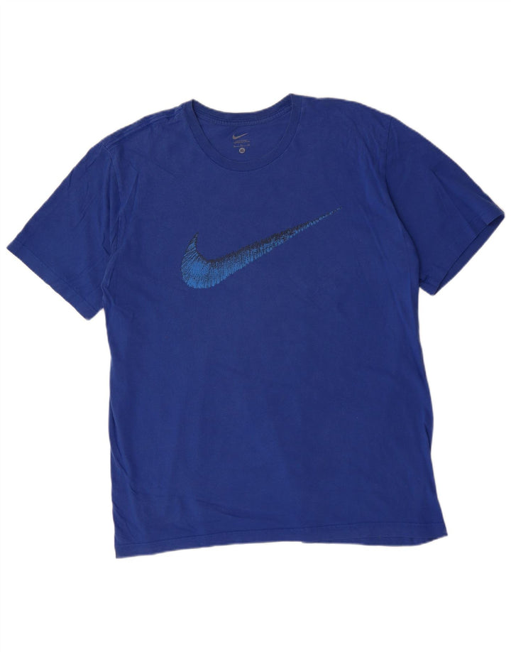 NIKE T-Shirt Graphique Homme Top XL Bleu Coton