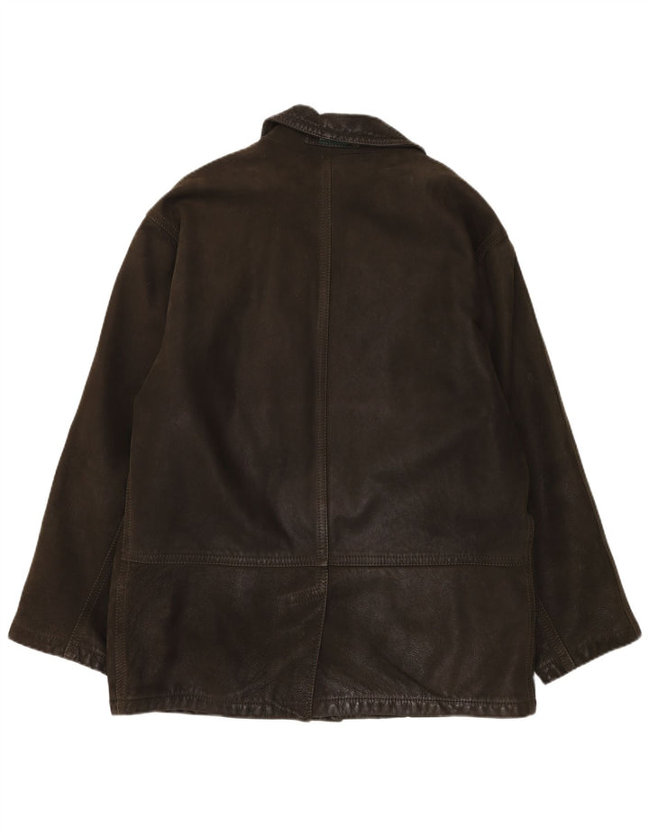 Henry Cottons Manteau coupe-vent en cuir pour homme IT 50 Grand cuir marron