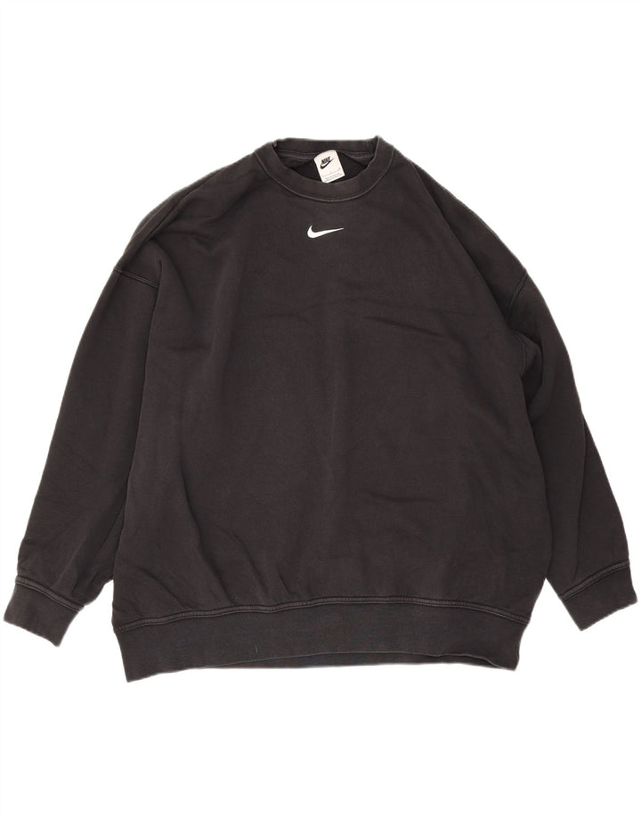 Nike Sweat-shirt coupe ample pour homme en coton noir Taille S