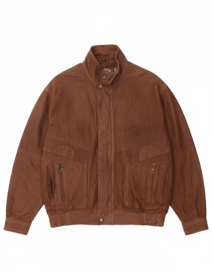 Morena Blouson Bomber En Daim Homme IT 52 XL Cuir Marron