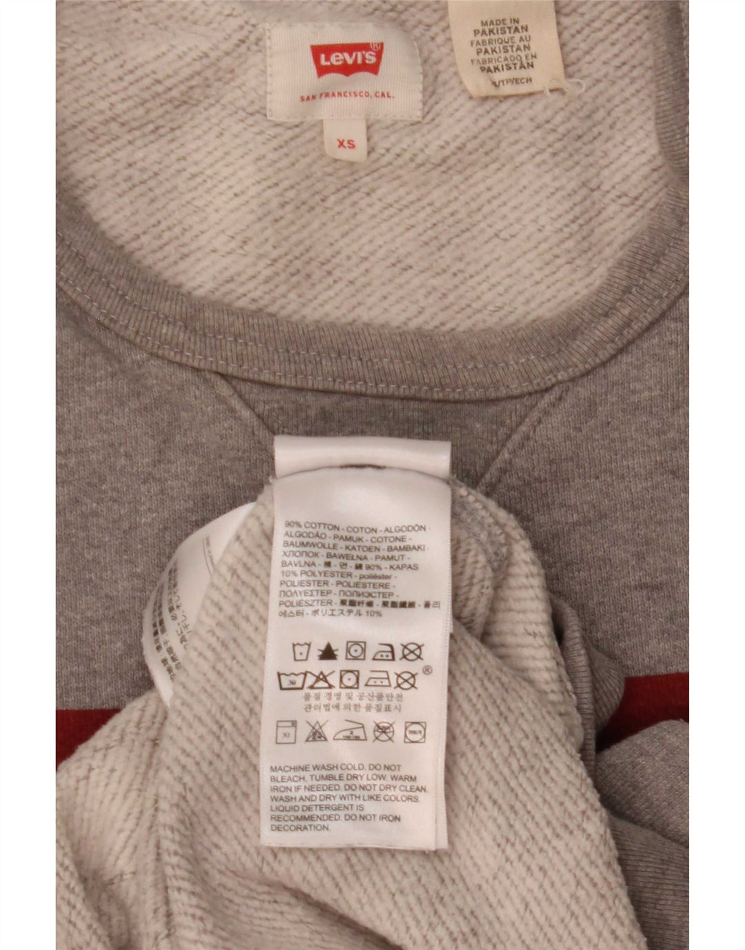Levi's Graphic Sweatshirt Jumper XS Homme Gris Coton