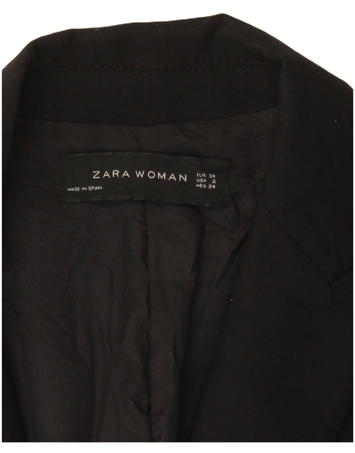 Zara Veste Blazer 1 Bouton Femme EU 34 2XS Noir