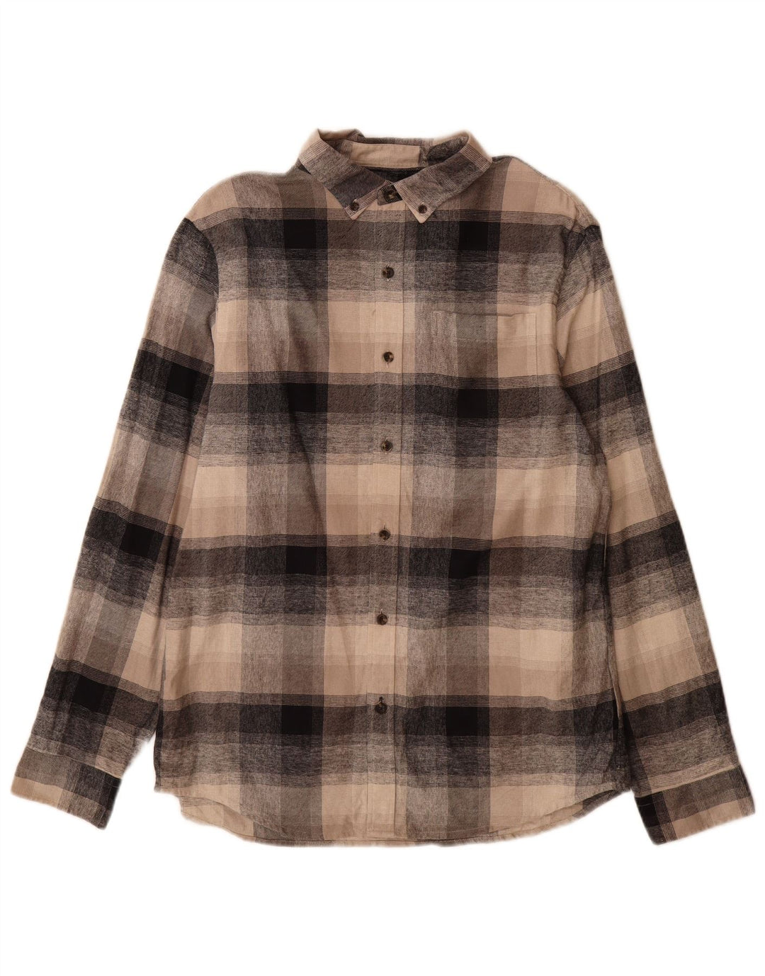 Marks & Spencer Chemise en flanelle pour homme en coton à carreaux marron