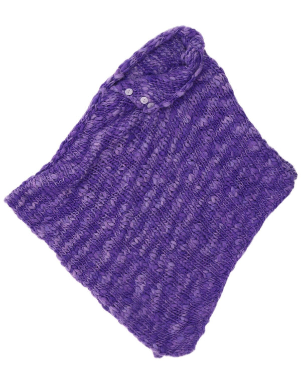 vintage Femmes Poncho Jumper Taille Unique Violet Moucheté