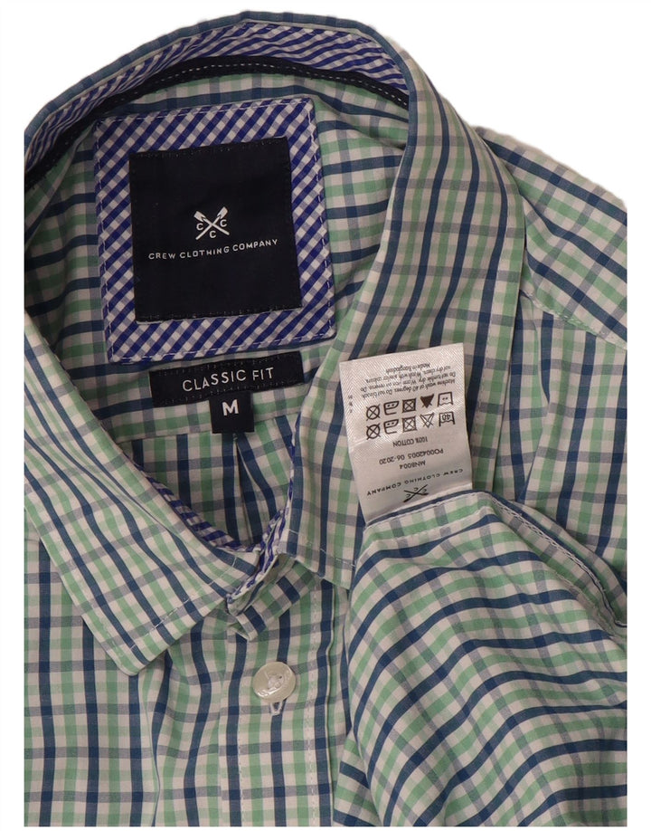 Crew Clothing Chemise coupe classique pour homme en coton vichy vert moyen