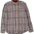 Boston Chemise en flanelle pour homme Grand coton à carreaux blanc cassé
