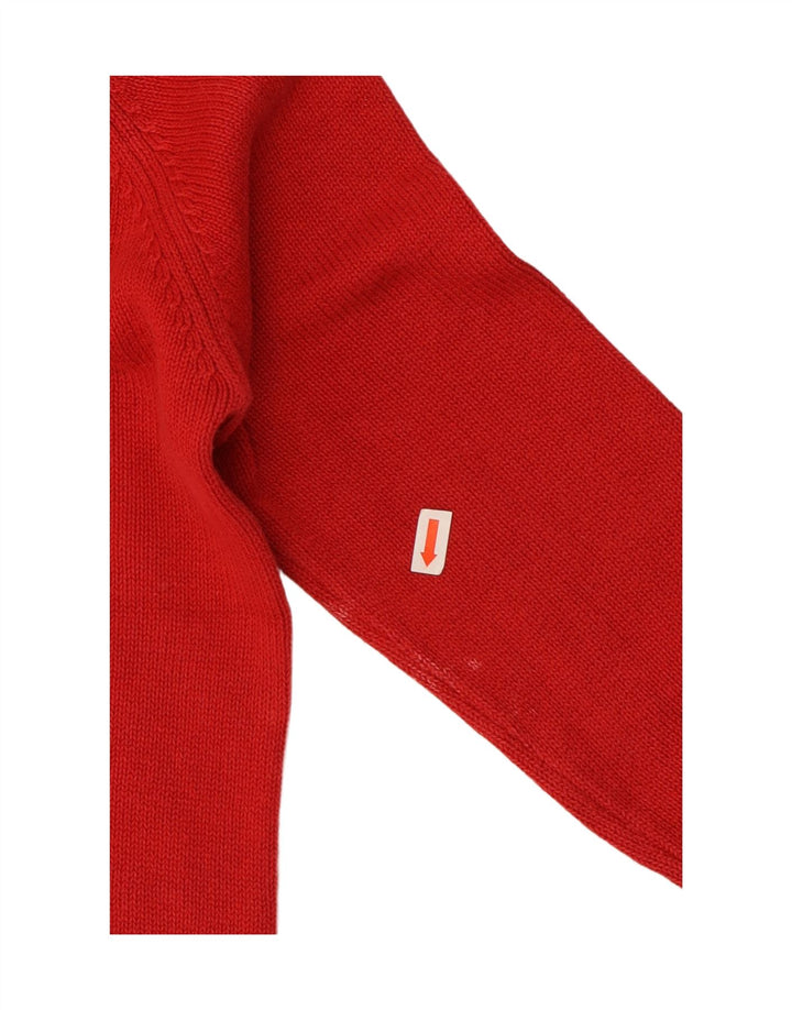 Zara Pull col roulé pour femme UK 14 Coton rouge moyen
