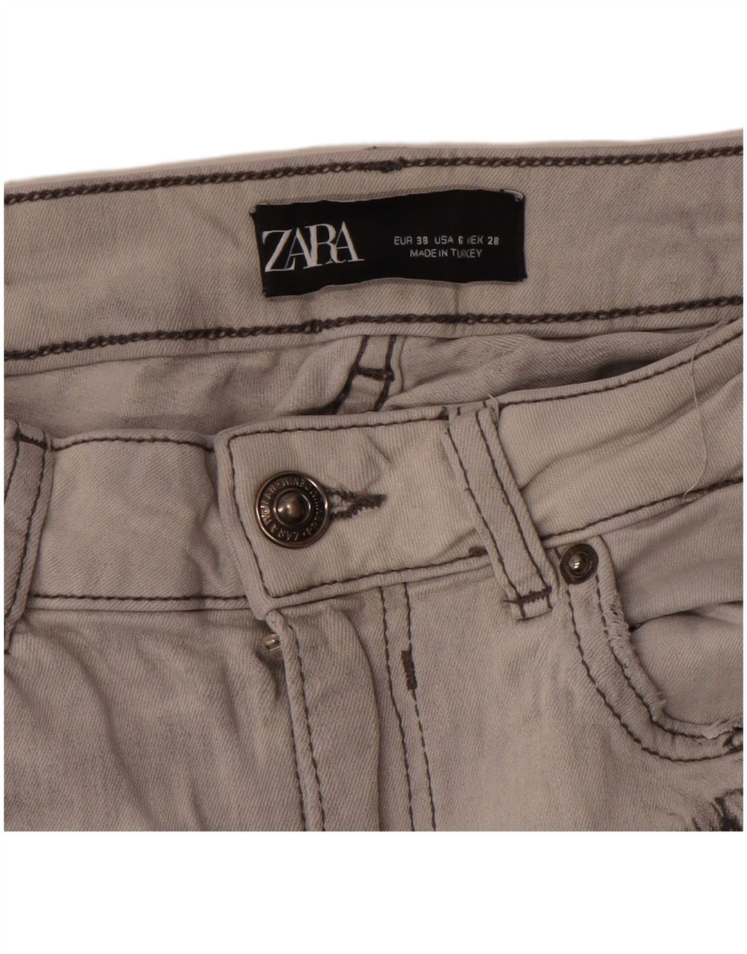 Zara Jean slim pour femme EU 38 Small W28 L27 Gris Tie Dye